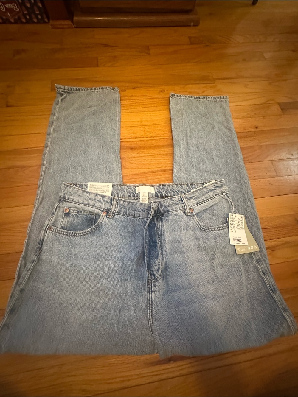 H&M Light Blue Straight Leg Jeans